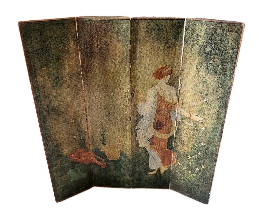 Vintage Artisan Dollhouse Miniature 1:12 Room Divider Screen Oriental Decor